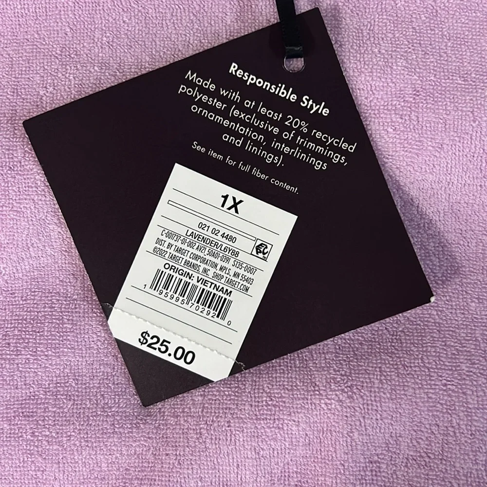 Ava & Viv pink terrycloth hoodie size 1X - Picture 6 of 7